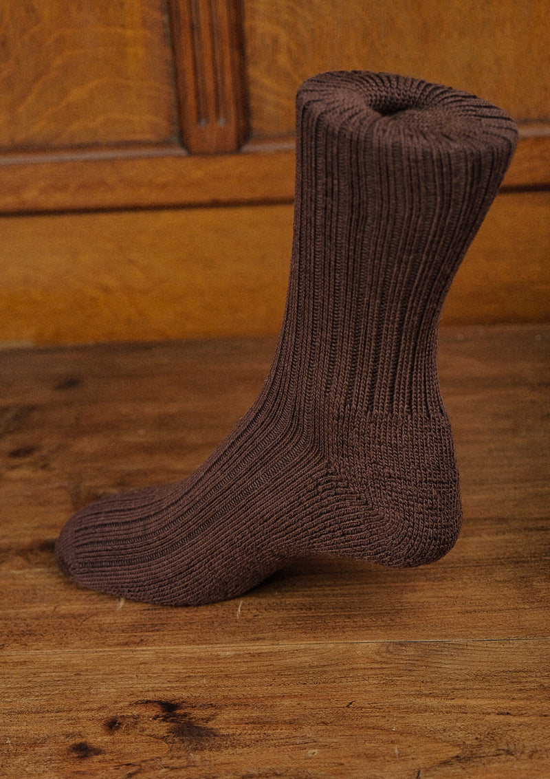 Classic Ribbed Socks - Brown