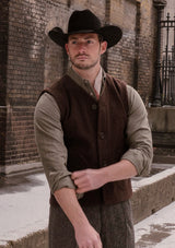Ellison Pure Wool Waistcoat - Hickory Brown