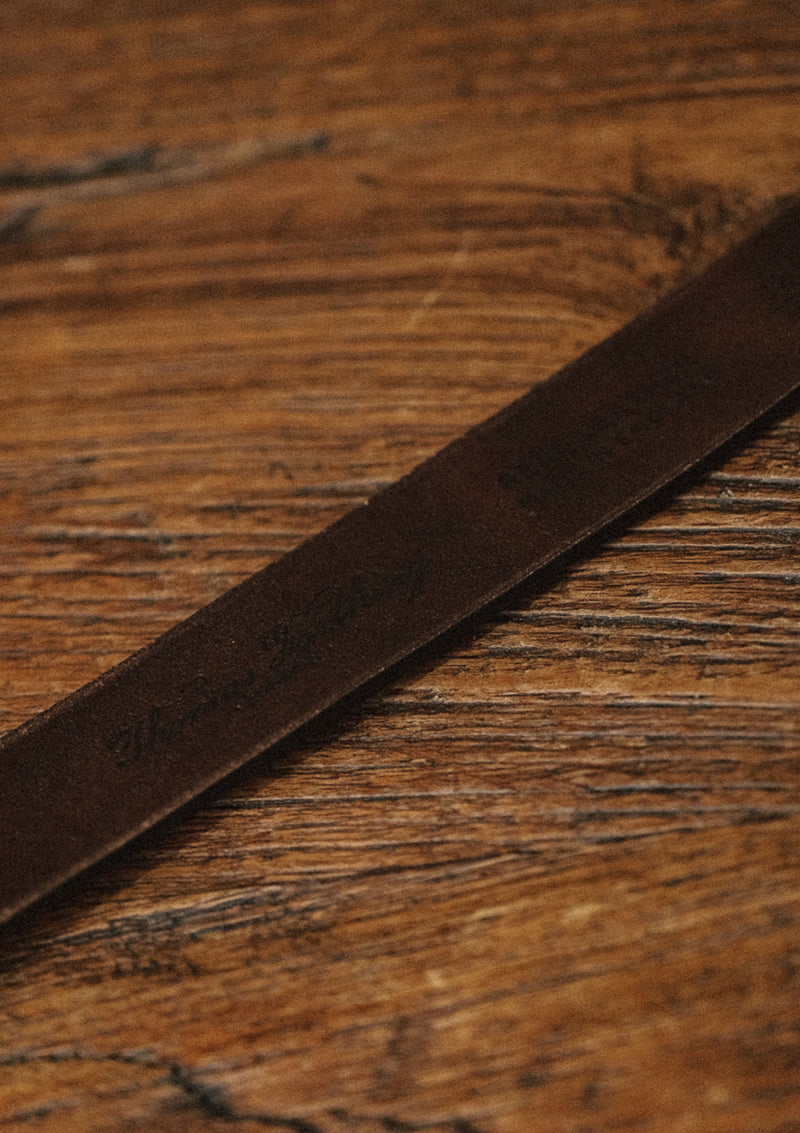 Saddle Leather Thin Belt - Dark Brown