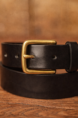 Saddle Leather Thin Belt - Black