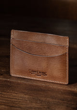 Saddle Leather Card Holder Wallet - Tan