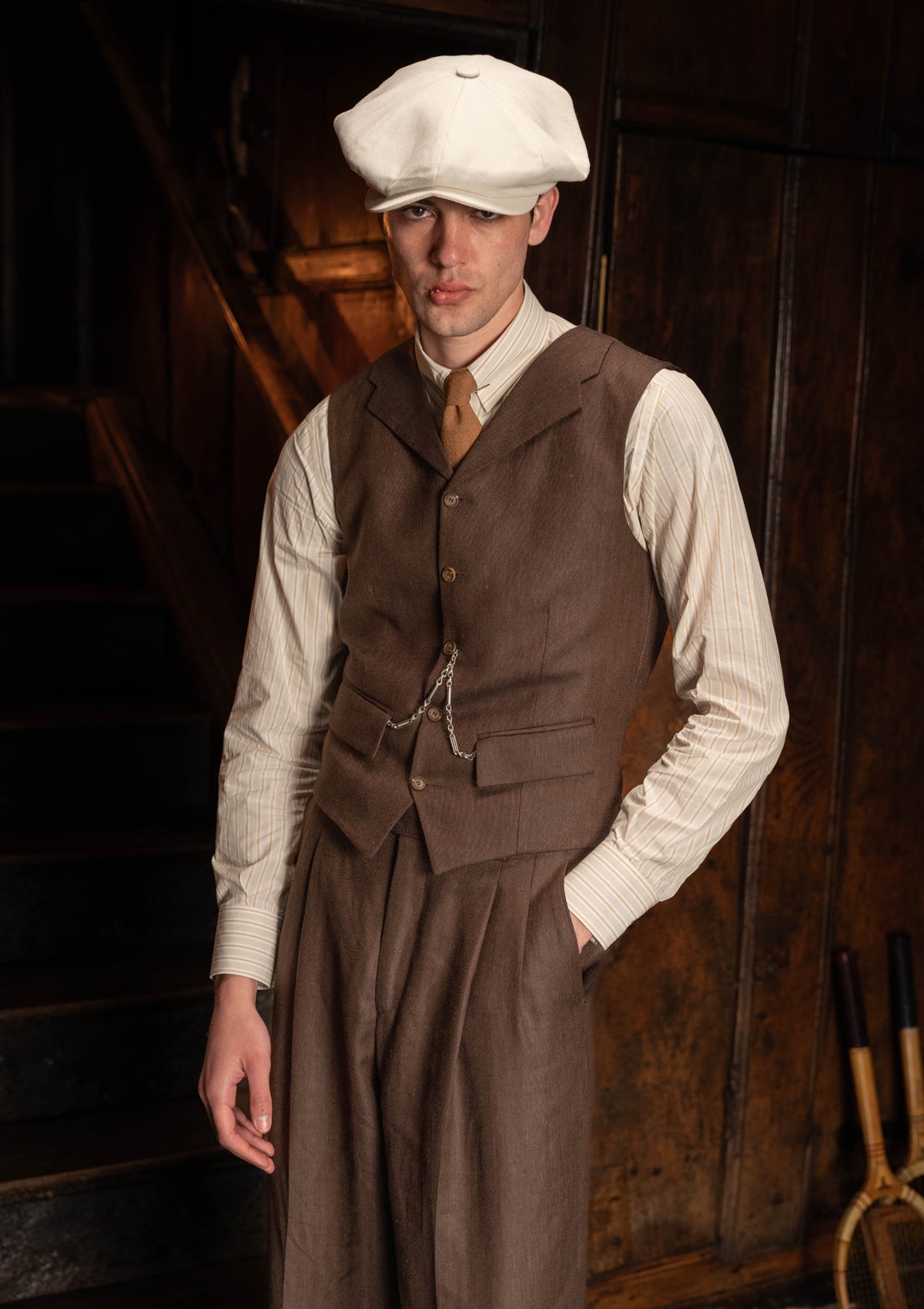 Coleman Waistcoat - Tobacco Herringbone