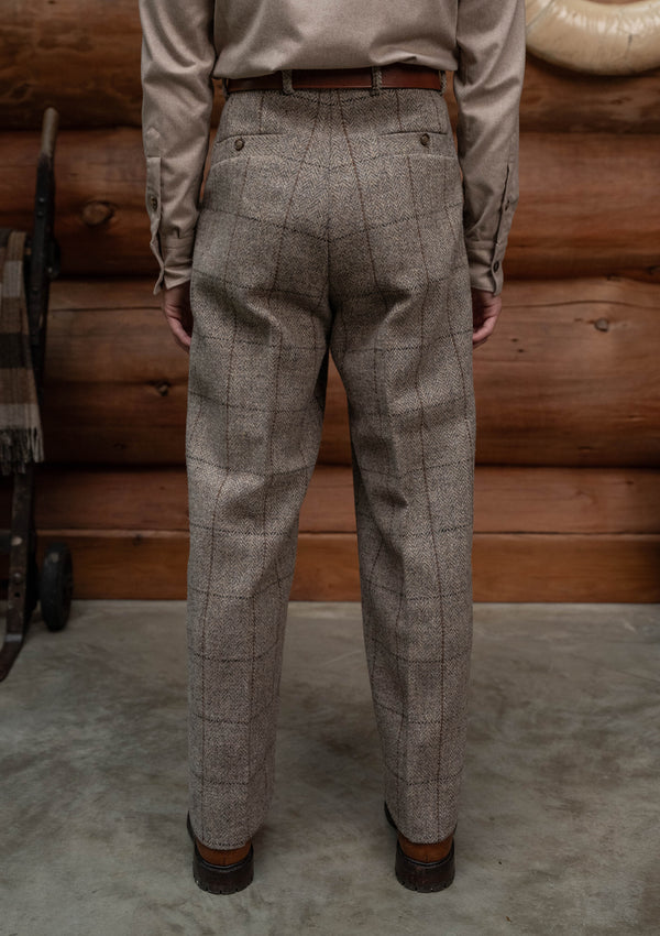 Brockman Harris Tweed Clark Trouser - Light Grey & Cinnamon Check