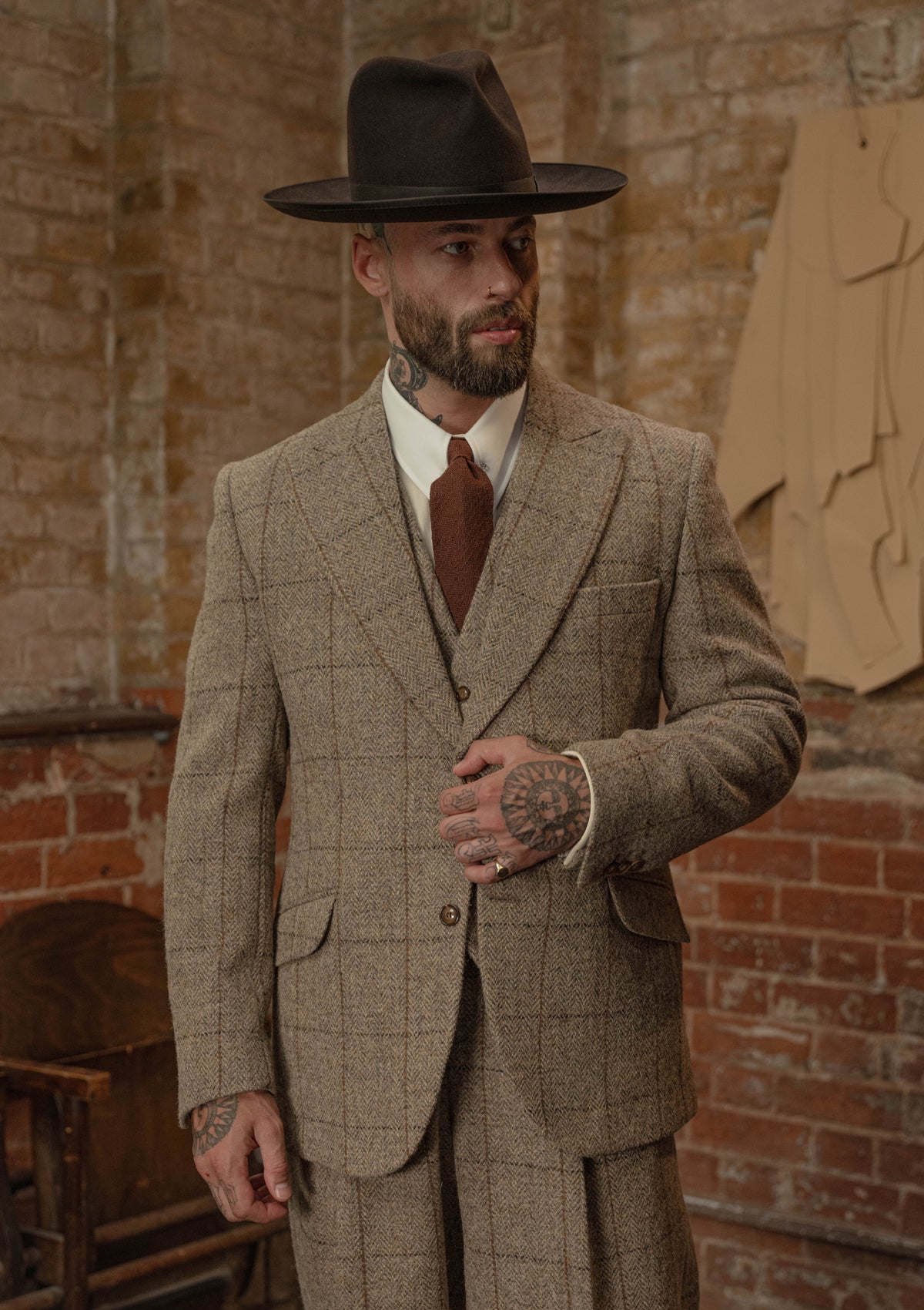 Brockman Harris Tweed Jacket - Light Grey & Cinnamon Check