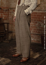 The Brockman 3 Piece Suit - Light Grey & Cinnamon Check