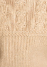 Clapperton Half Cable Knit Lambswool Sweater - Salted Canvas