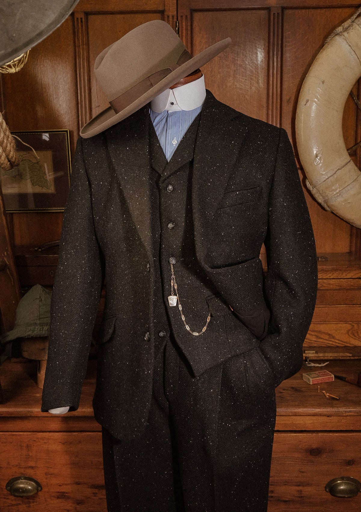 Coleman Harris Tweed Jacket - Black w/ White Fleck