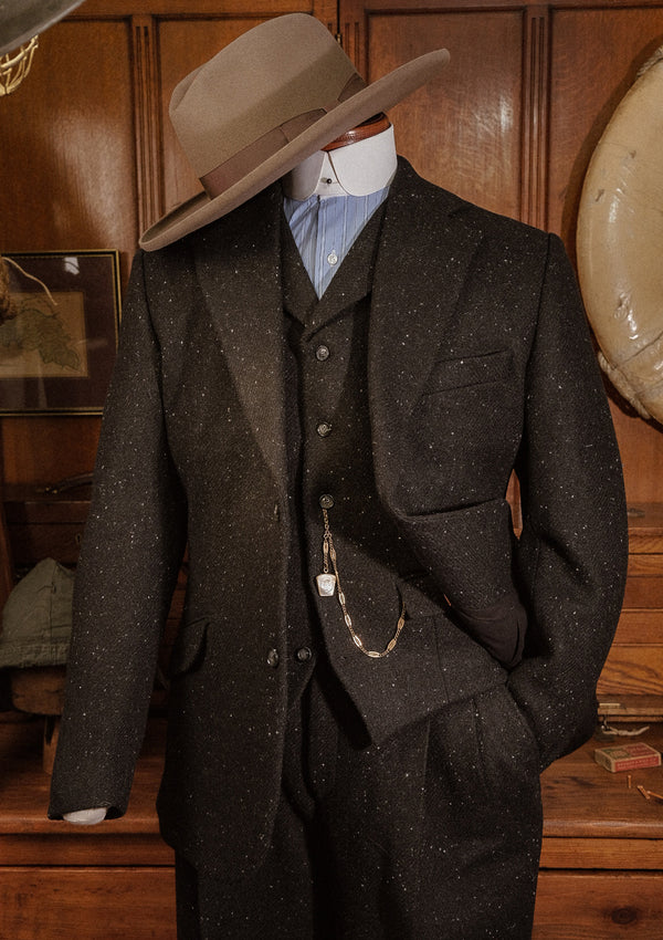 Coleman Harris Tweed Jacket - Black w/ White Fleck