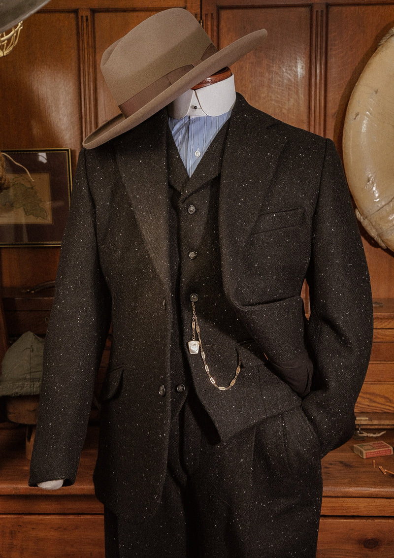 Coleman Harris Tweed Jacket - Black w/ White Fleck