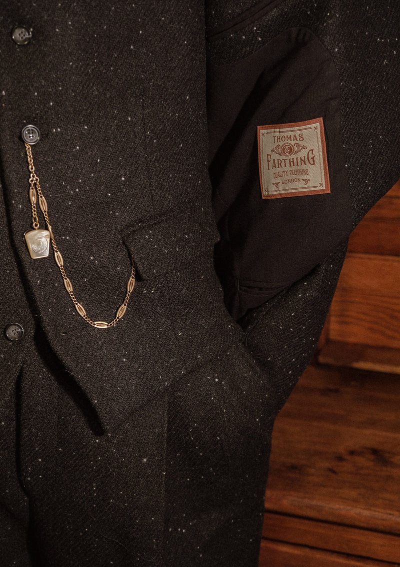 Coleman Harris Tweed Jacket - Black w/ White Fleck