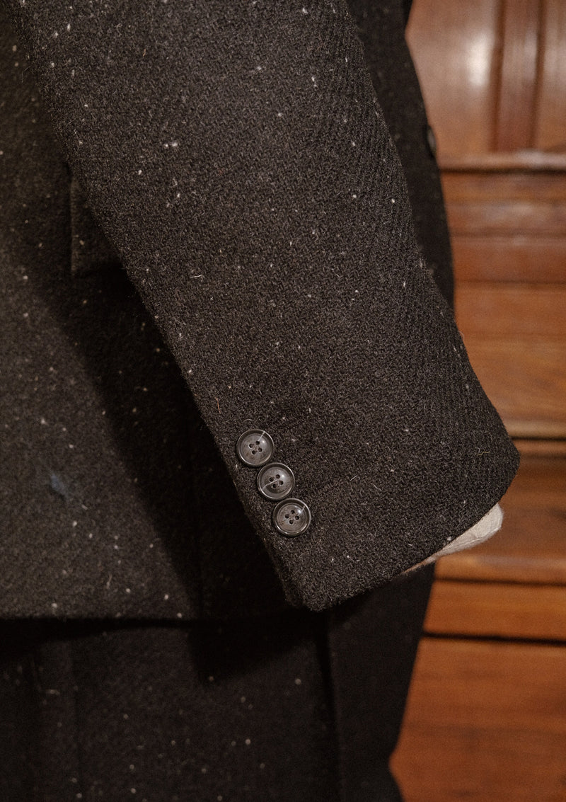 Coleman Harris Tweed Jacket - Black w/ White Fleck