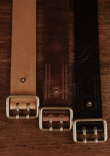 Saddle Leather Double Prong Belt - Brown