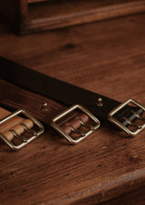 Saddle Leather Double Prong Belt - Brown