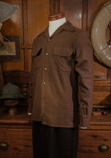 Connell Pure Brushed Cotton Board Shirt - Walnut Brown