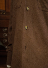 Connell Pure Brushed Cotton Board Shirt - Walnut Brown