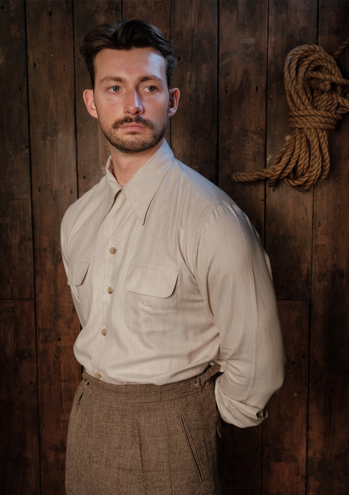 Connell Pure Brushed Cotton Board Shirt - Ropework