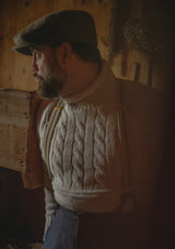 Anderson Cable Knit Super-soft Lambswool Sweater - Cream