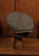 Ridgmount Baker Boy - (Narrow Width) Cream & Cocoa Herringbone Donegal Tweed