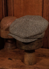 Ridgmount Baker Boy - (Narrow Width) Cream & Cocoa Herringbone Donegal Tweed