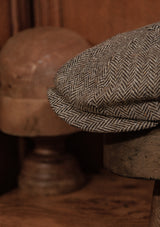 Ridgmount Baker Boy - (Narrow Width) Cream & Cocoa Herringbone Donegal Tweed