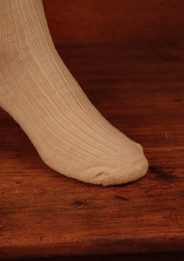 Classic Ribbed Socks - Cream