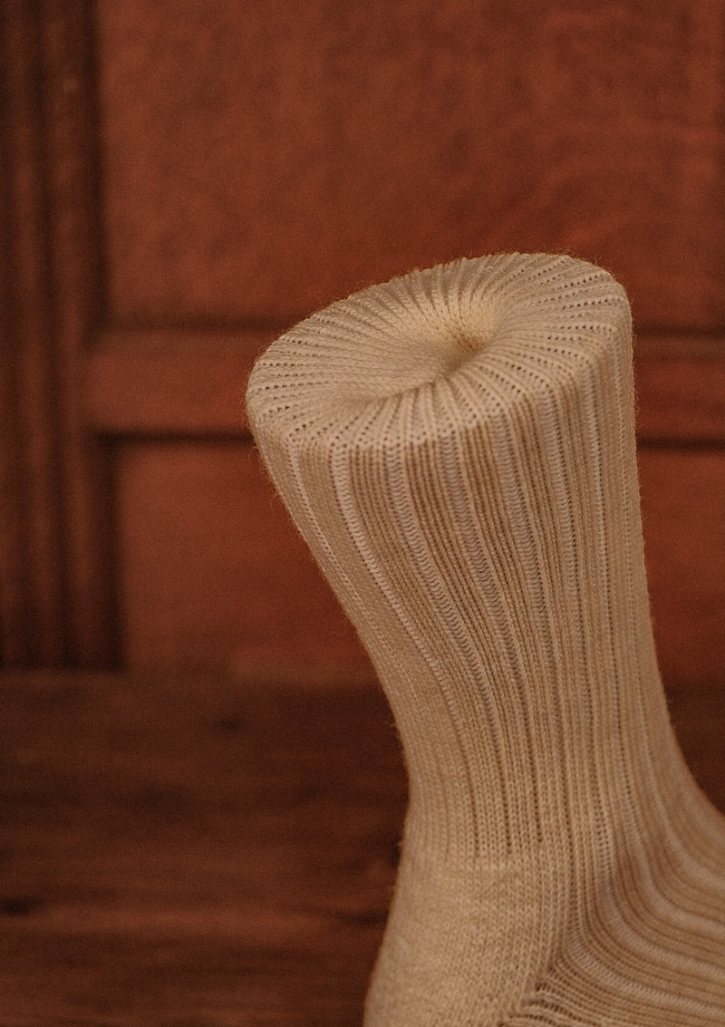 Classic Ribbed Socks - Cream