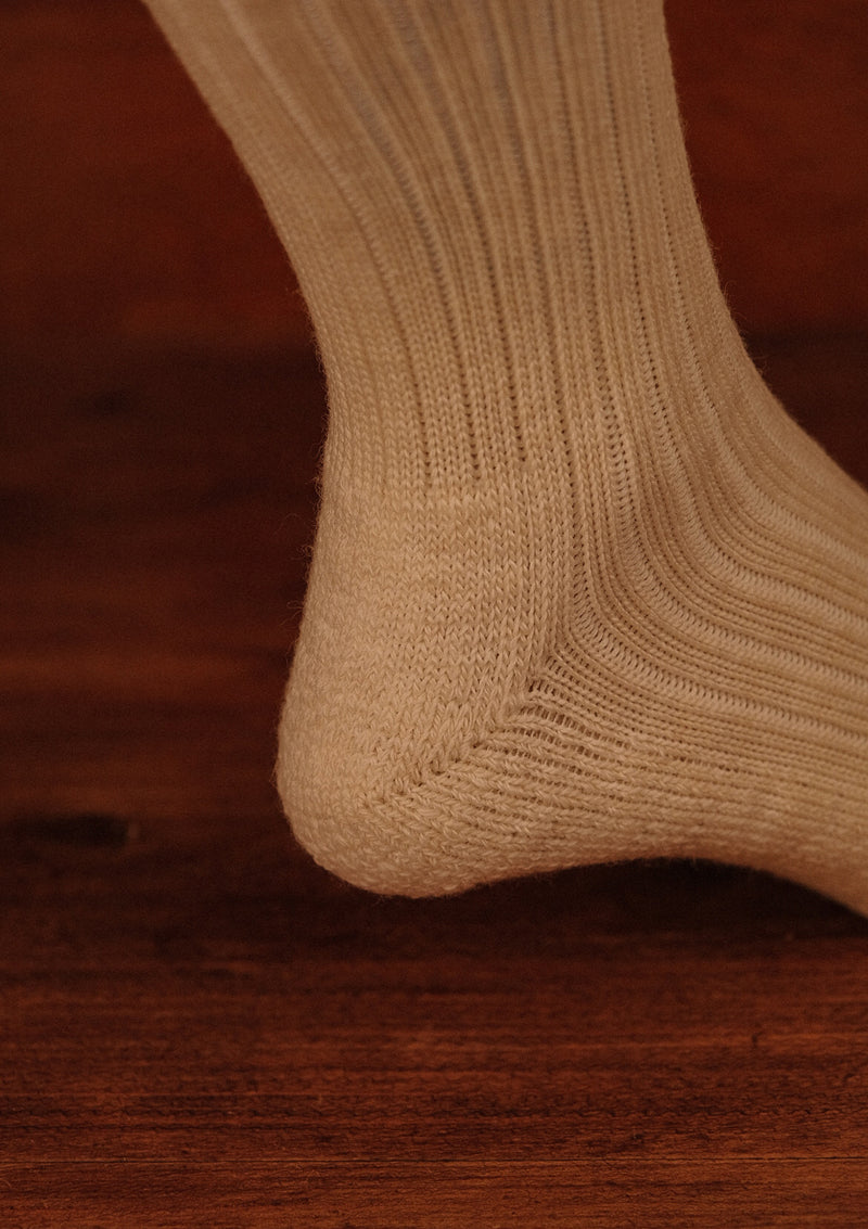 Classic Ribbed Socks - Cream