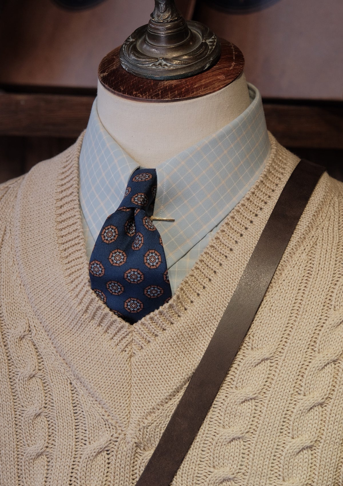 Spearpoint Japanese Cotton Shirt - Sky Check