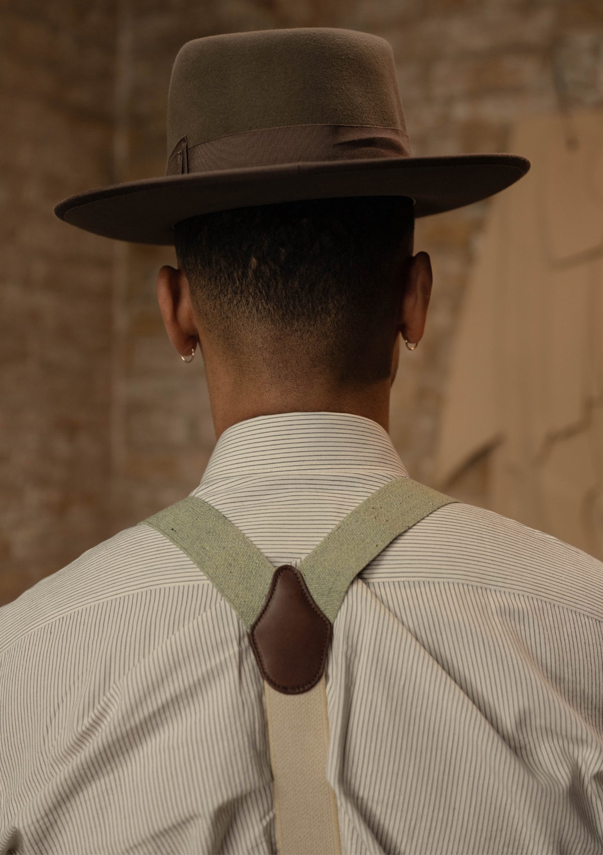 Cotton Workwear Shirt - Cream Pinstripe