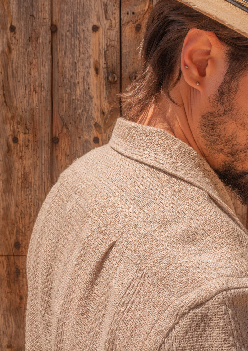Crochet Short Sleeve Board Shirt - Natural