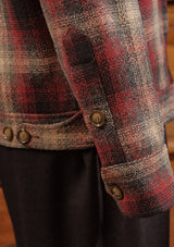 Midtown Pure Wool Cropped w/ 1940s Talon Zipper Jacket - Red & Navy Plaid