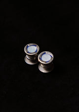 Original 1920's Round Swirl Snap Cufflinks - Grey