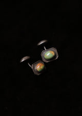 Native American Sterling Silver & Green Turquoise Cufflinks