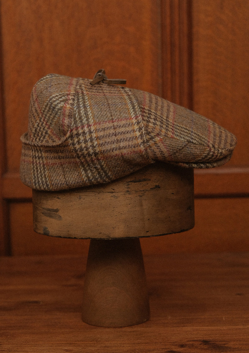 Flat Cap w/ Ear Flaps - Autumn Fields Glen Check