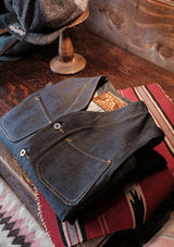 Rawlins Selvedge Denim Waistcoat - Indigo Blue