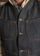 Rawlins Selvedge Denim Waistcoat - Indigo Blue