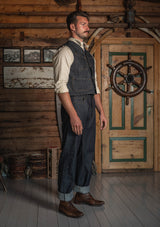 Rawlins Selvedge Denim Waistcoat - Indigo Blue