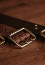 Saddle Leather Double Prong Belt - Brown