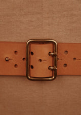 Saddle Leather Double Prong Belt - Light Tan