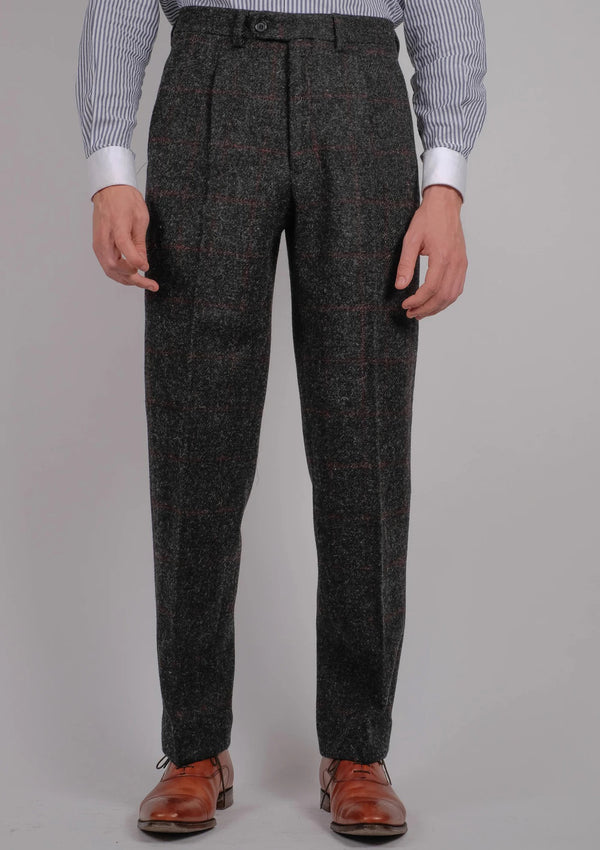 MADE TO ORDER | Edison Harris Tweed Trousers - Red Check