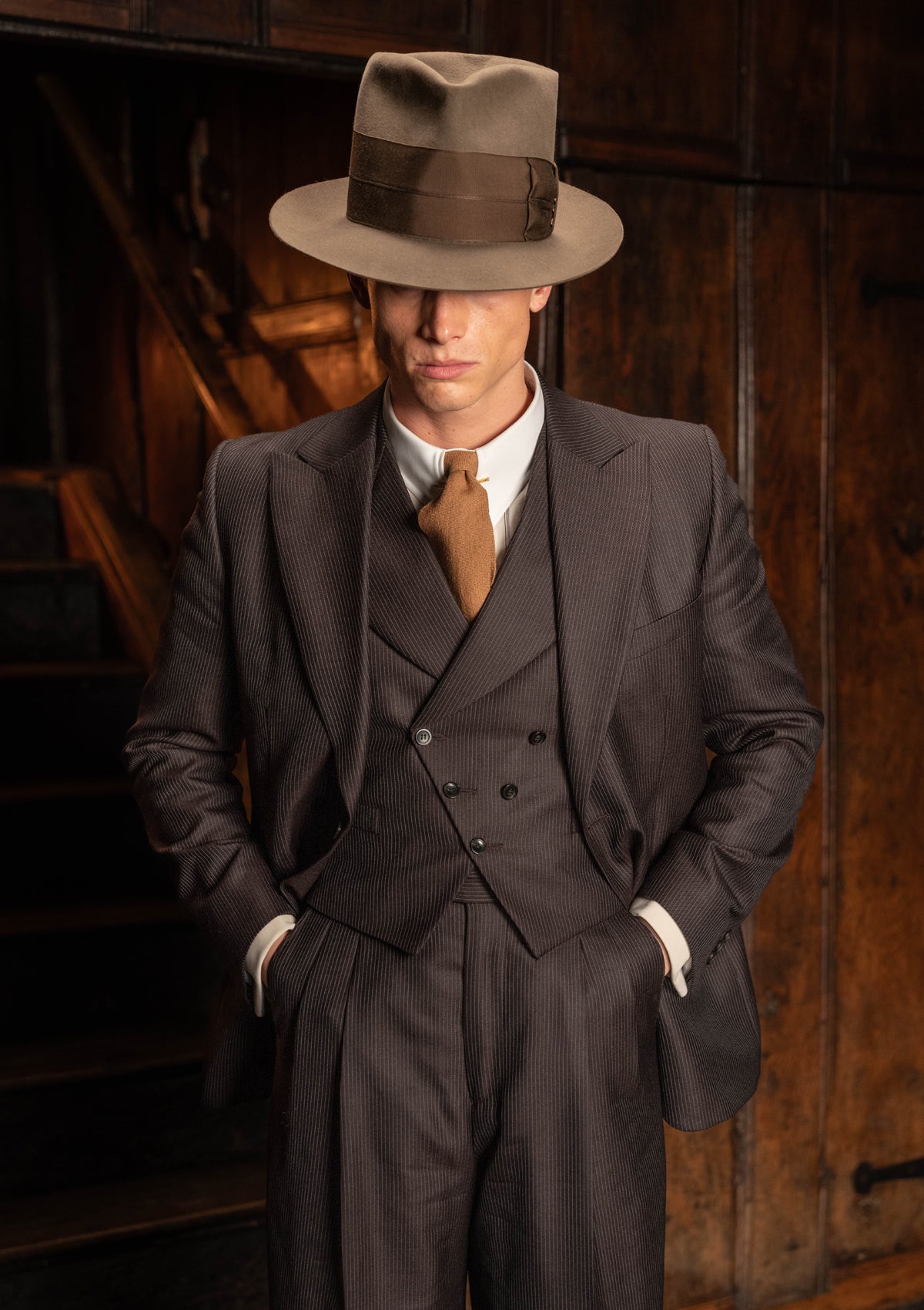 Emile Merino Wool Jacket - Tailor's Walnut Pinstripe