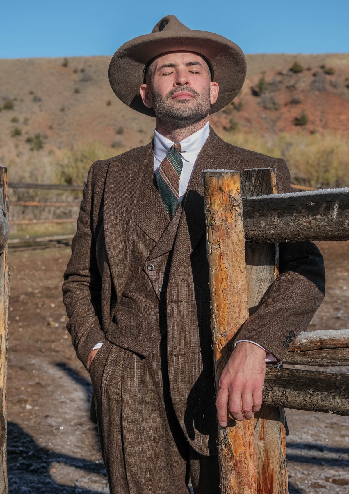 Emile Double Breasted Waistcoat - Saddleback Brown