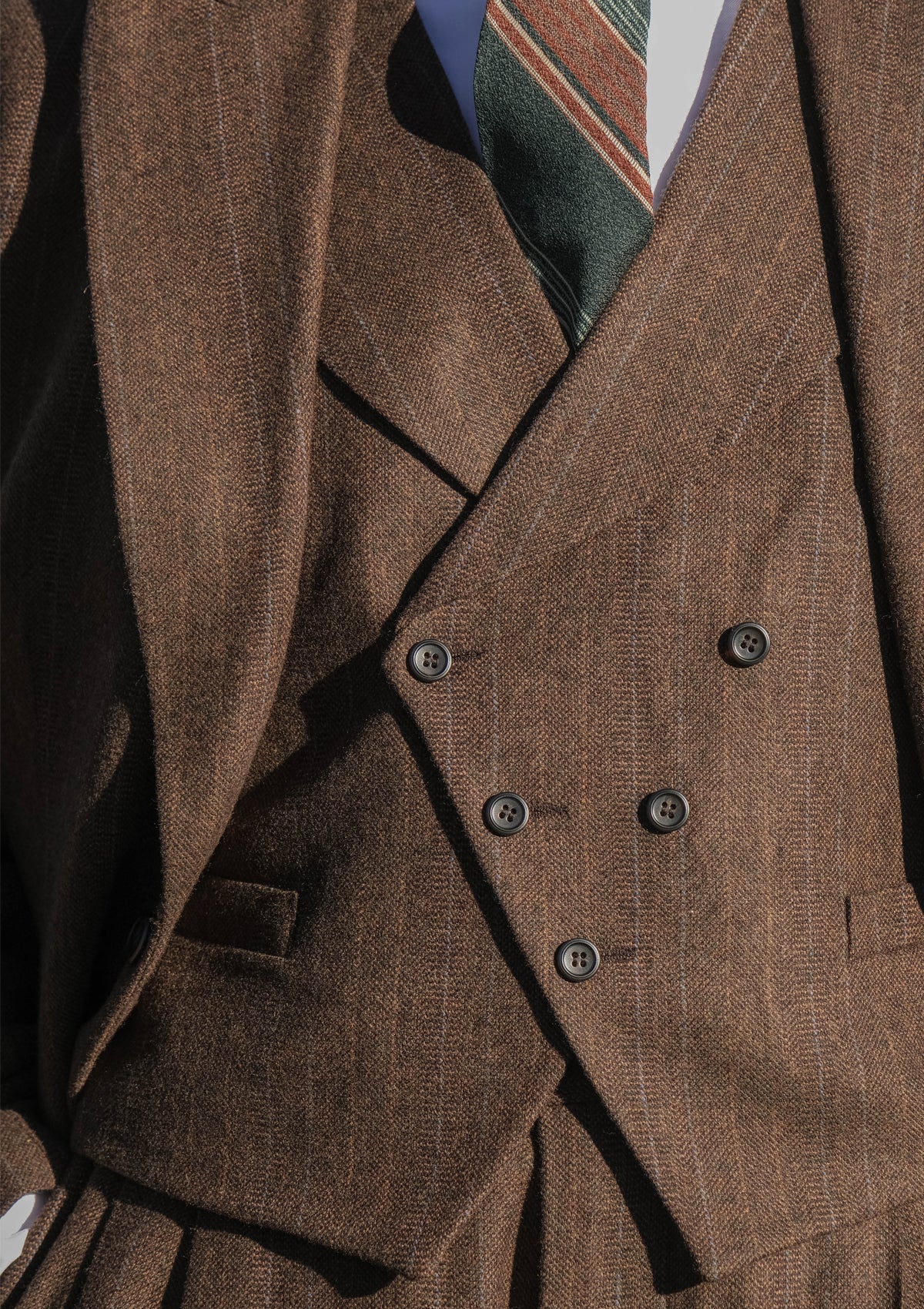Emile Double Breasted Waistcoat - Saddleback Brown