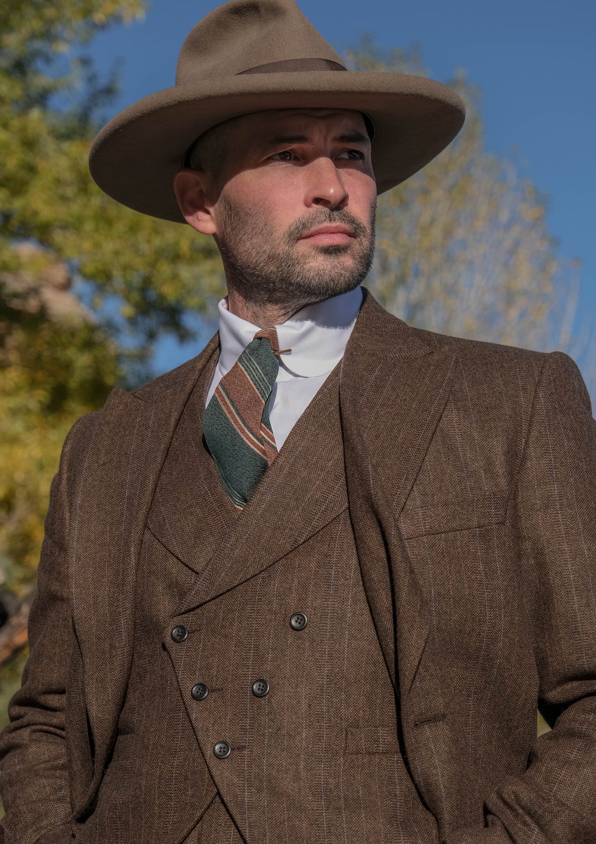 Emile Double Breasted Waistcoat - Saddleback Brown