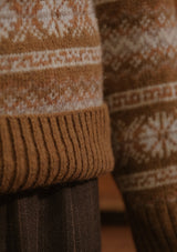 All-Over Fair Isle Lambswool Sweater - Pecan