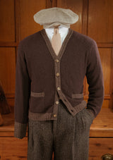 Fawcett Lambs Wool Cardigan - Hazelnut