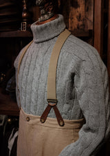 Anderson Cable Knit Super-soft Lambswool Sweater - Flannel Grey