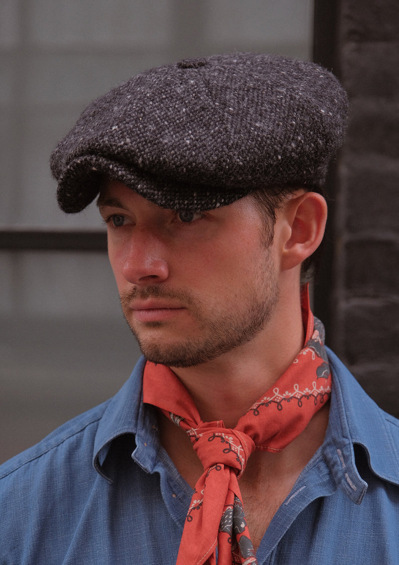 Fulton Baker Boy - (Mid-Width) Black Grain Donegal Tweed