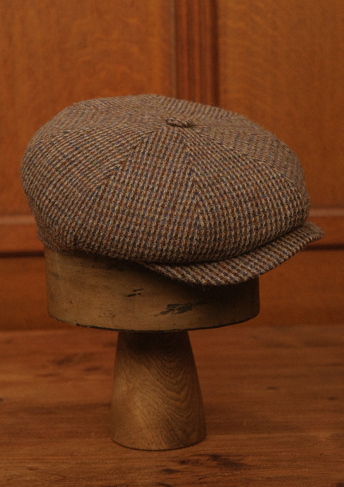 Fulton Baker Boy - (Mid-Width) Toffee & Indigo Harris Tweed