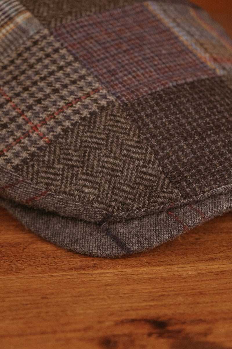 Geary Flat Cap - Grey Patchwork